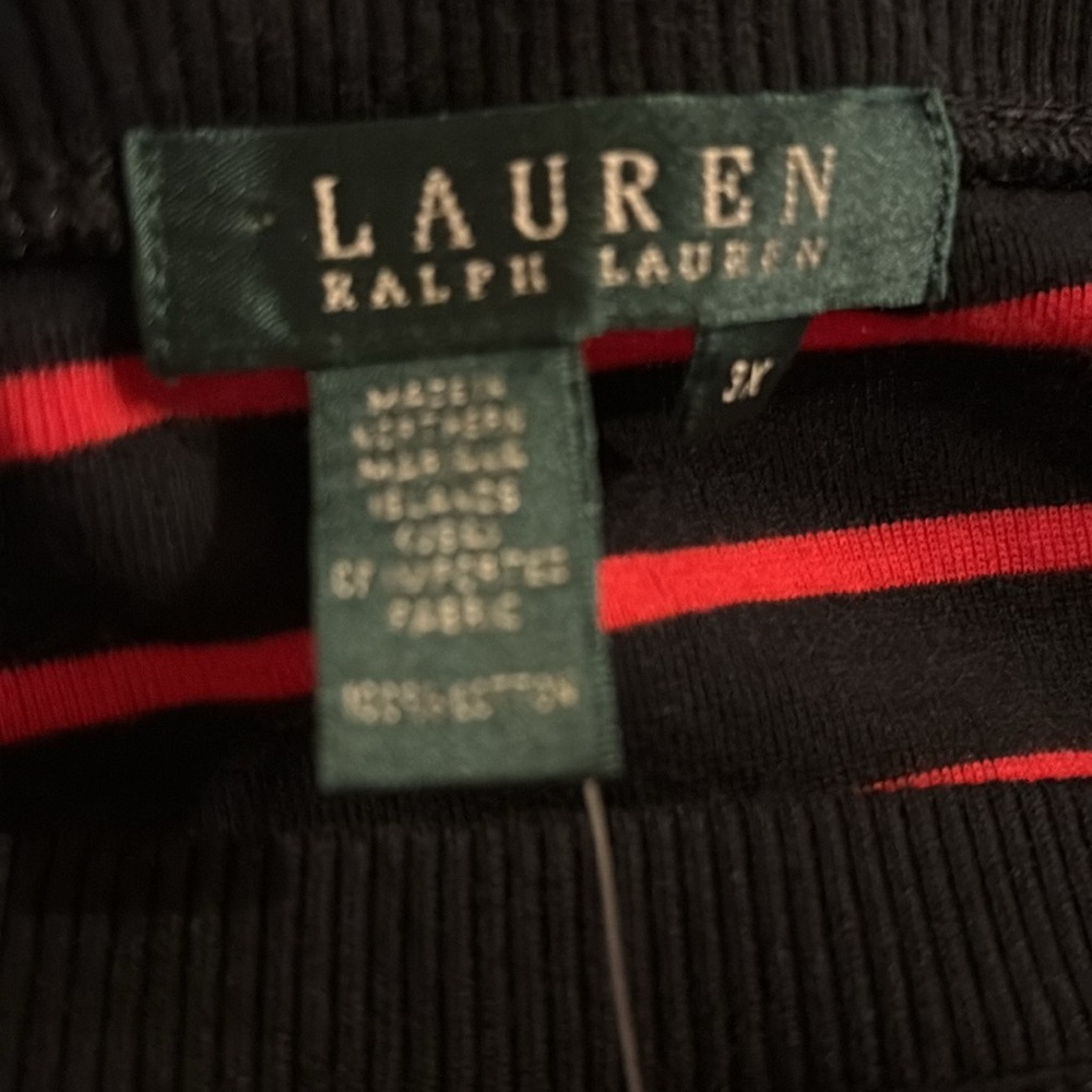 Ralph Lauren Black and Red Striped Blouse - Picture 4 of 5